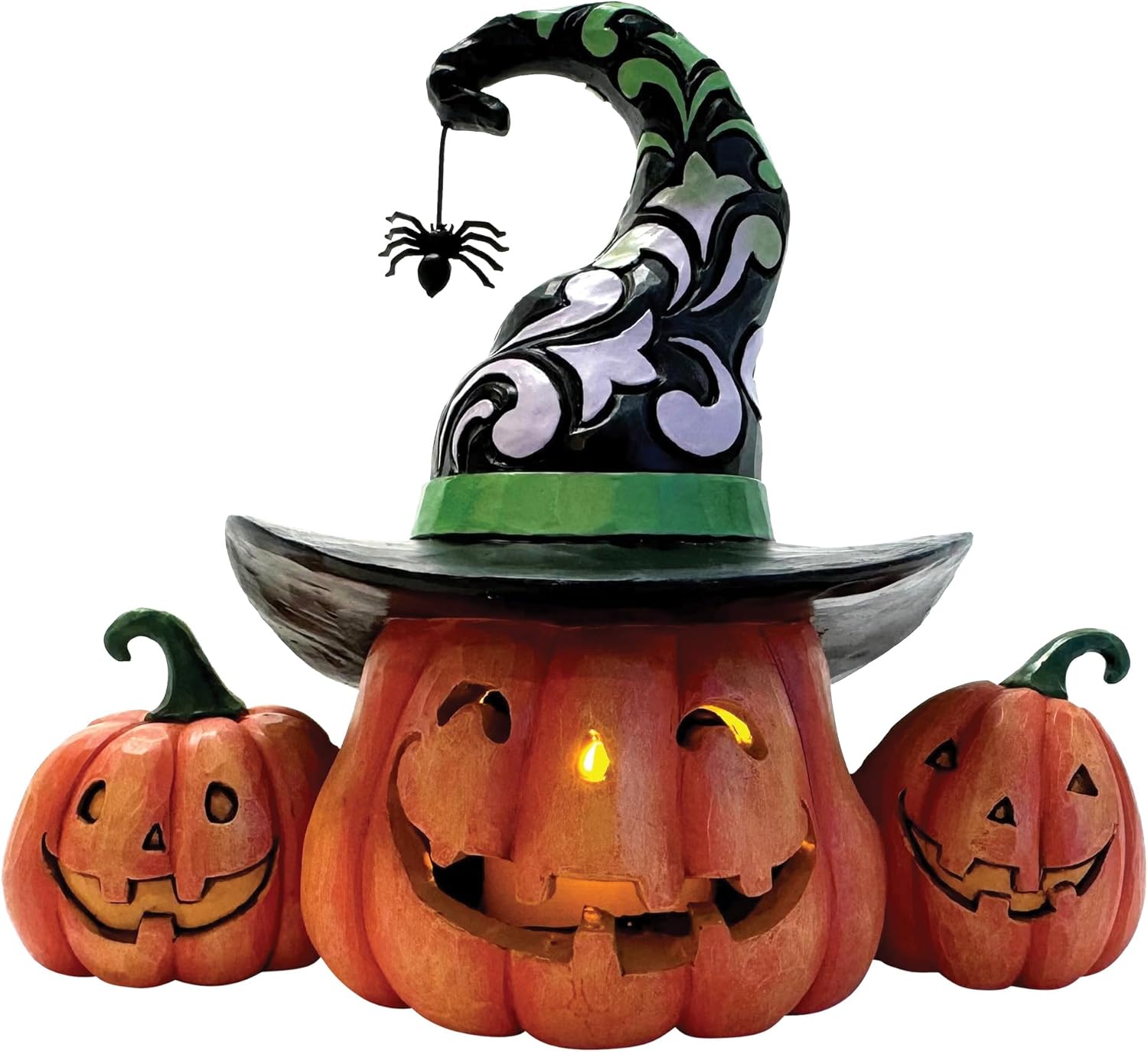 Jim Shore Halloween Lit Jack-O'-Lantern Figurine 6.18"
